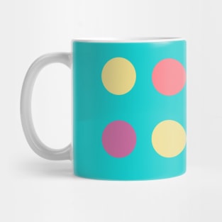 Multi-color retro modern teal, mint, cherry and lemon circular print Mug